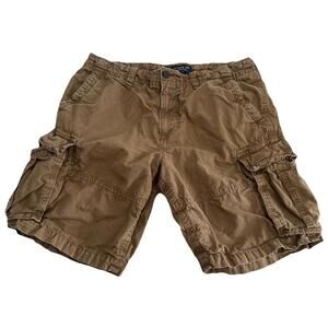 American Eagle Classic Fit Tan Khaki Cargo Shorts Sz 36